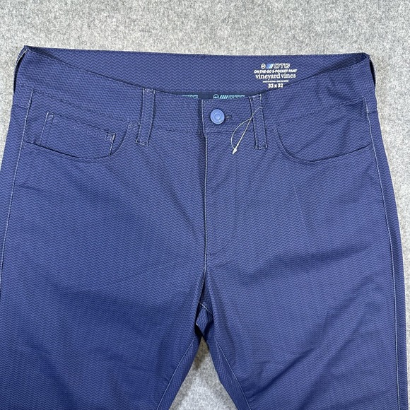 Vineyard Vines Pants Mens 32x32 Blue On-The-Go 5-Pocket Tech Herringbone Printed - Picture 4 of 10